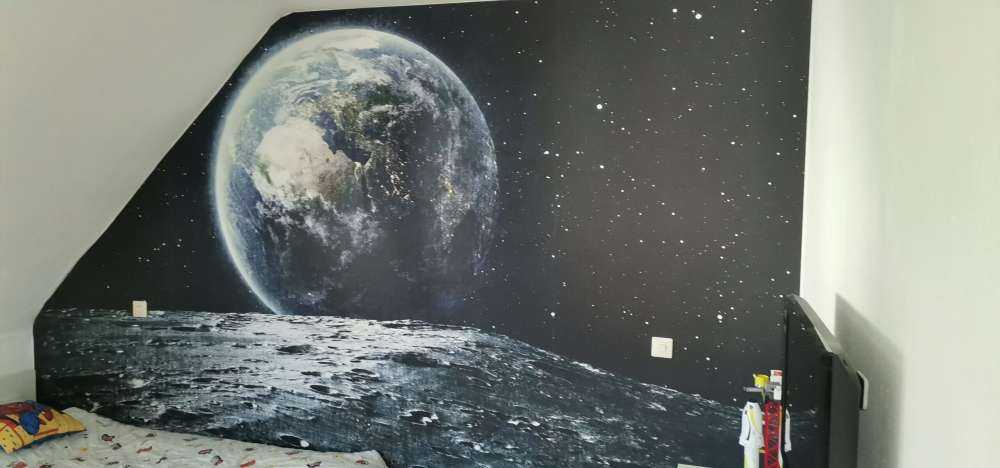 Moon and earth