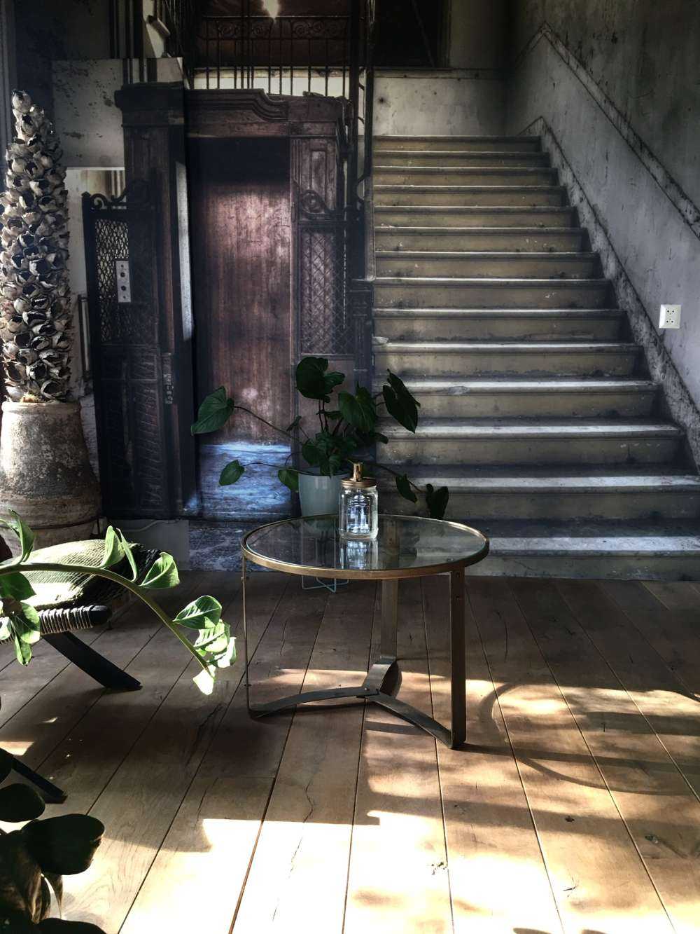 Abandoned wooden cage lift