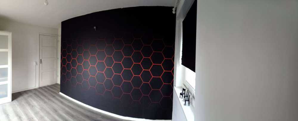 Red glowing hexagons