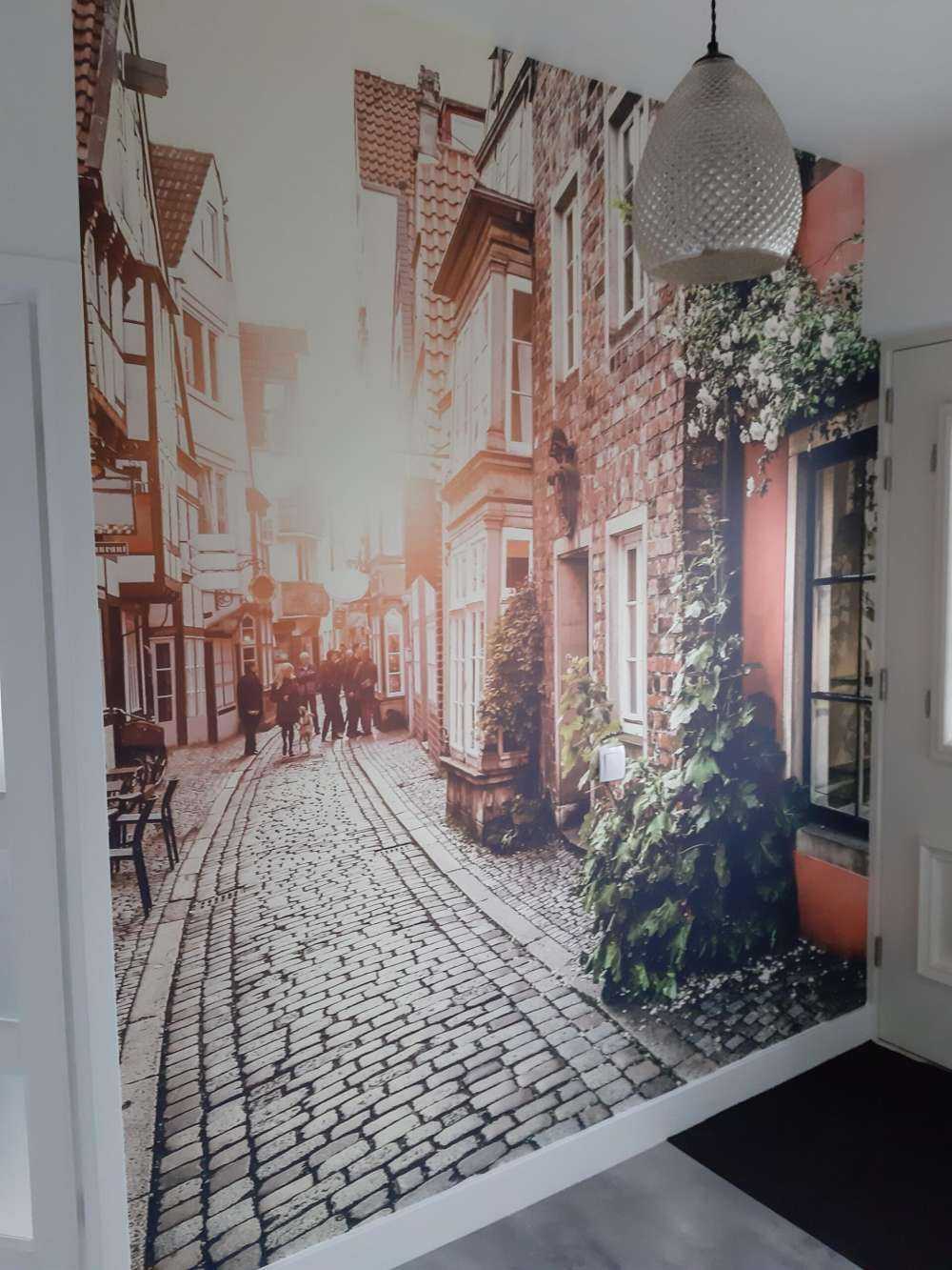 Sunset in an old street