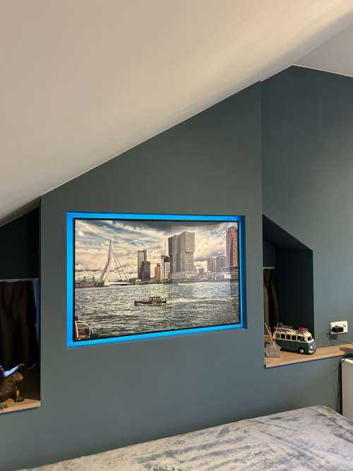 Skyline' Rotterdam with view on the Kop van Zuid in color 