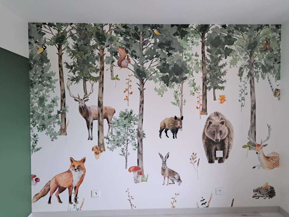 Forest animals of watercolour