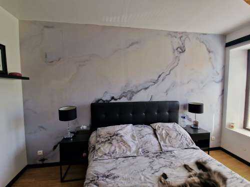 White curly marble