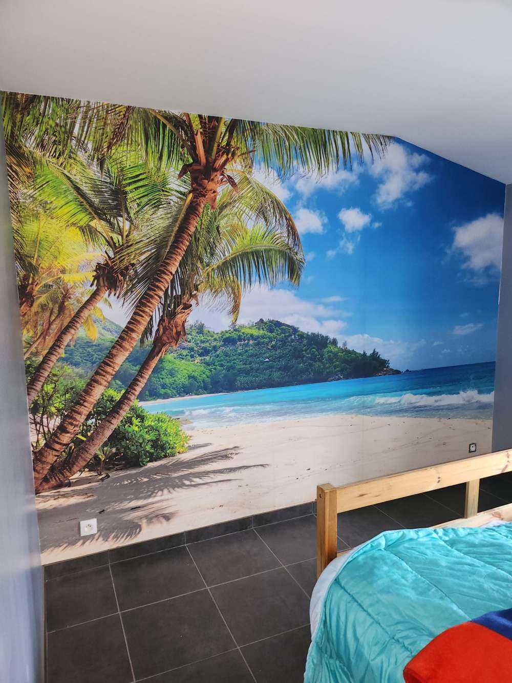 Beautiful beach with palms