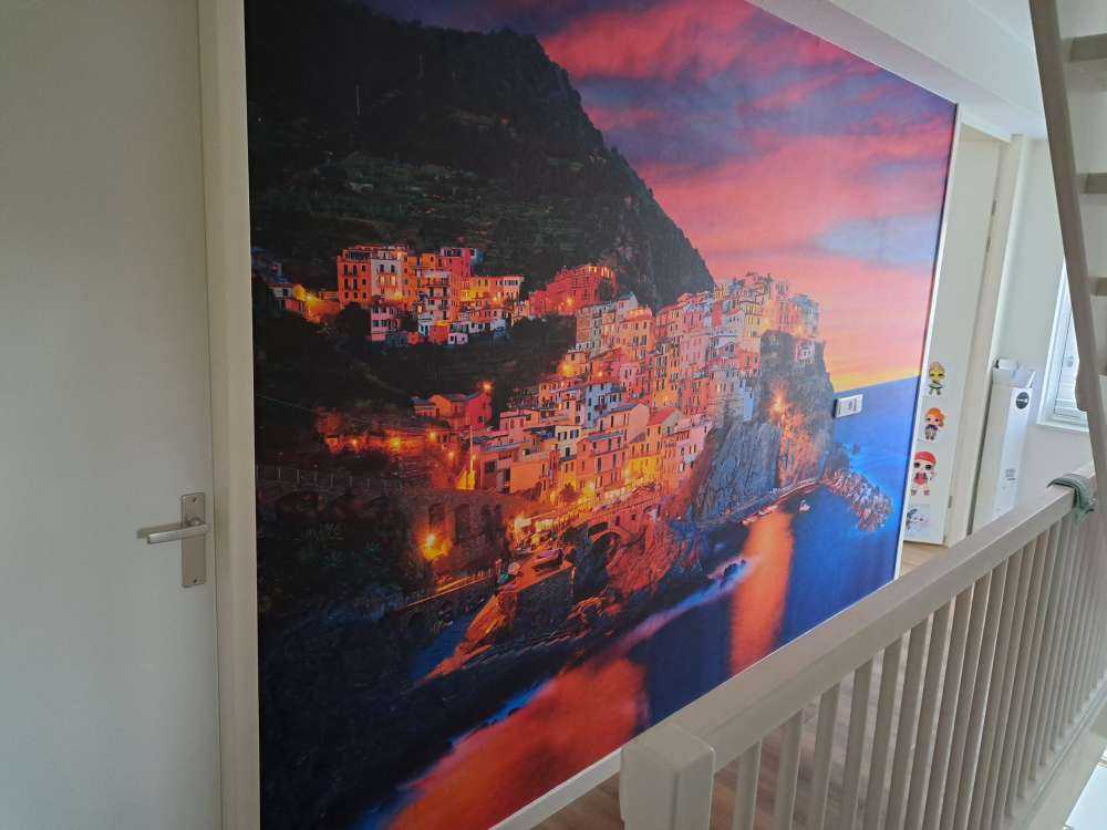 Italian town at sunset