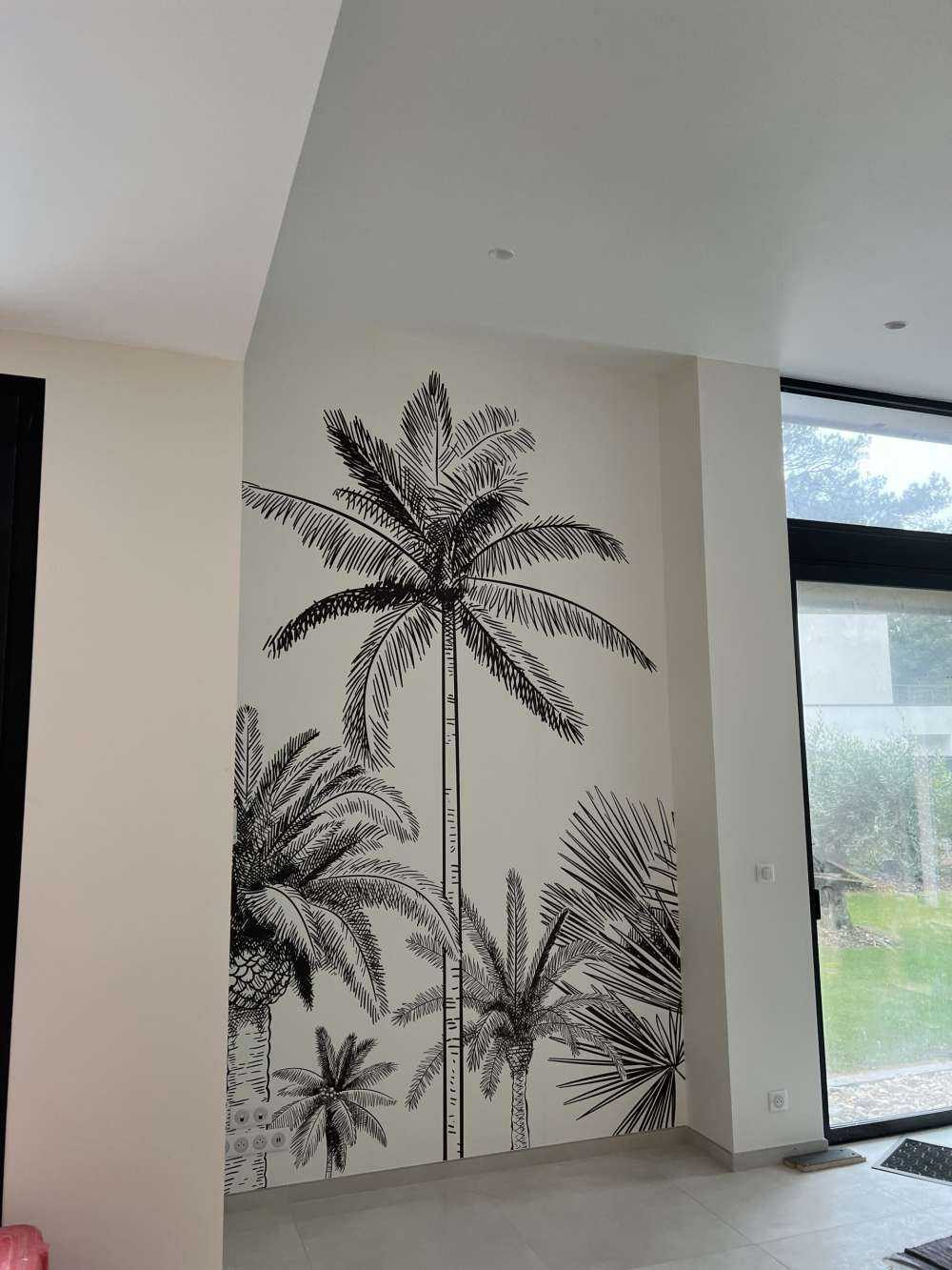 Drawn palm trees