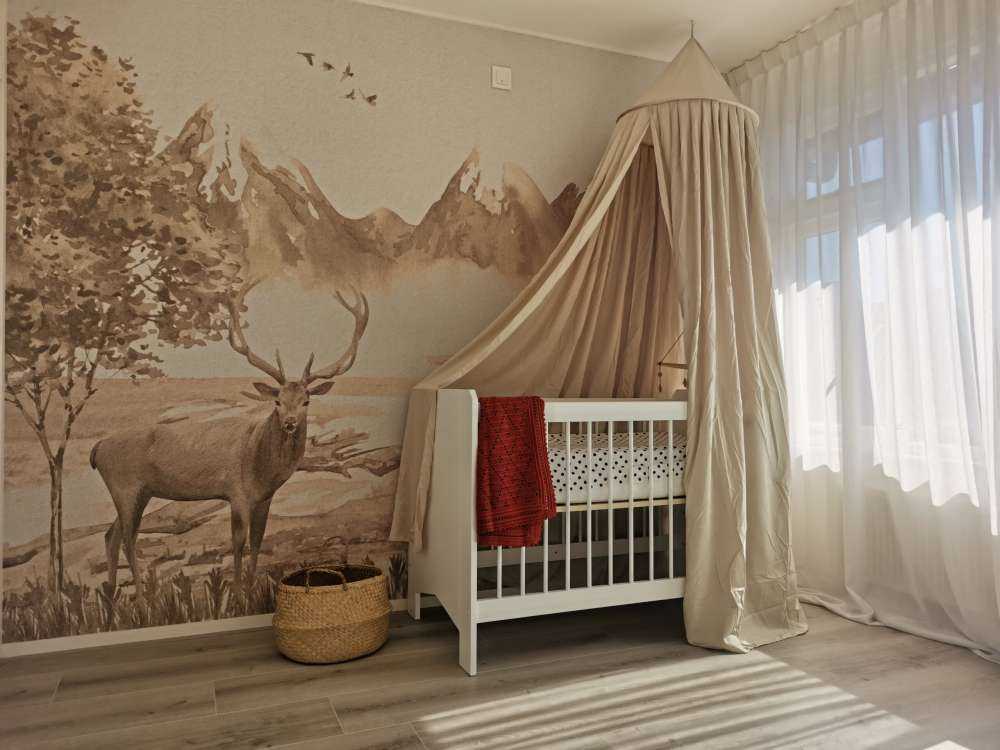 Forest with animals in taupe