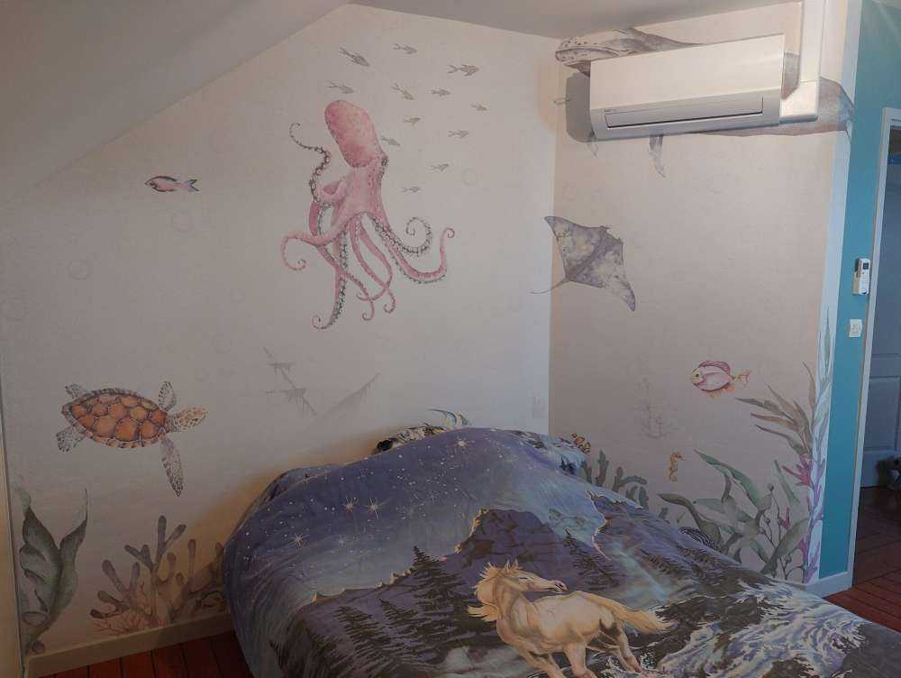 Underwater world of water paints