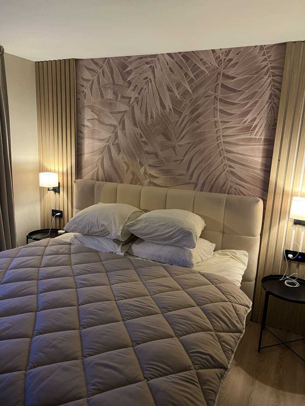 Textured palm leaves, beige