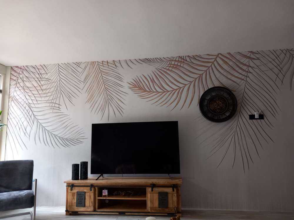 Beige colored palm leaves