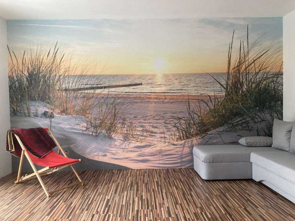 Dune beach with sunset