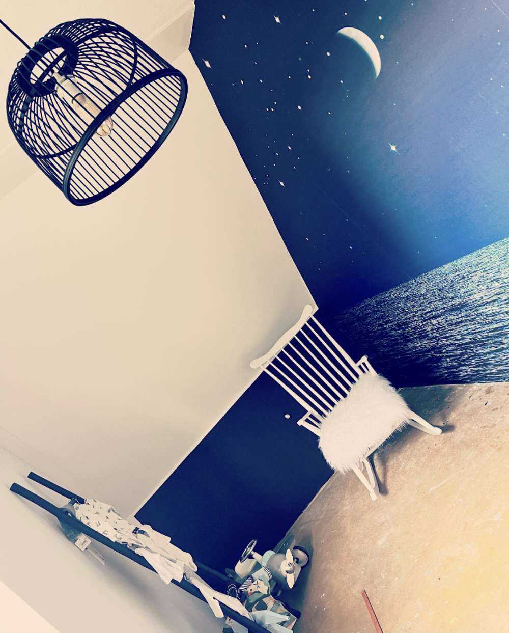 Starry sky with northern lights