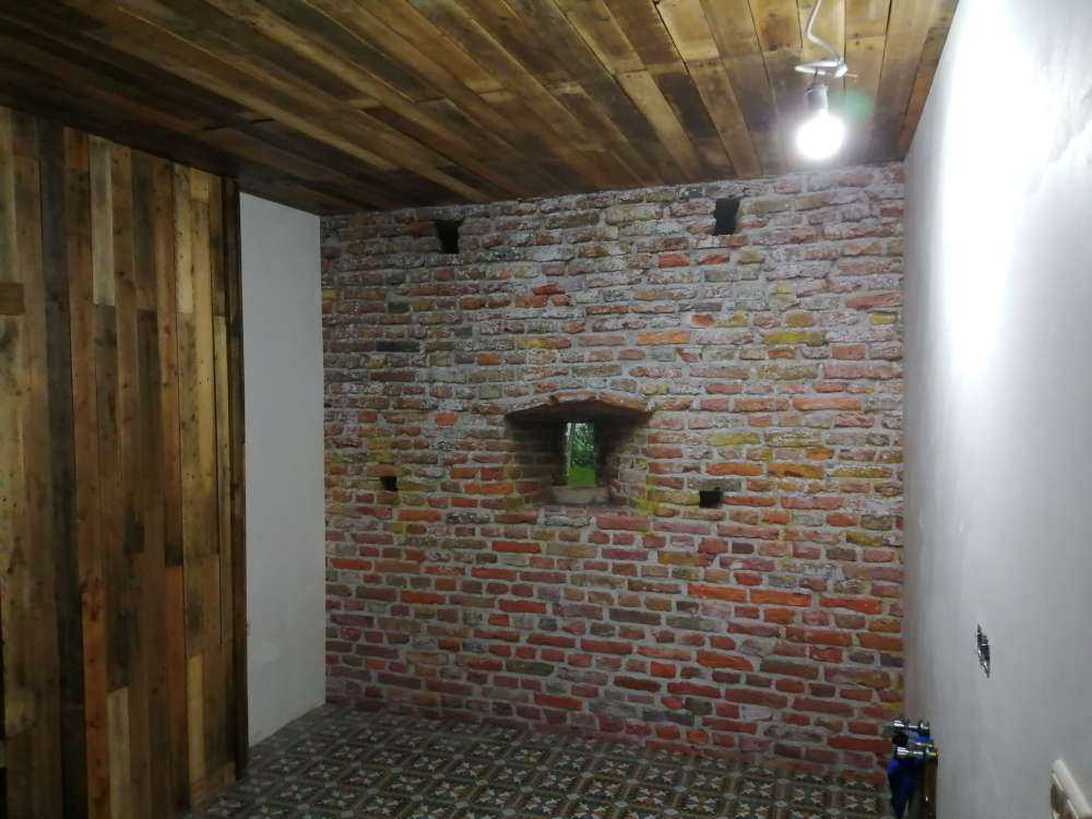 City wall with view through