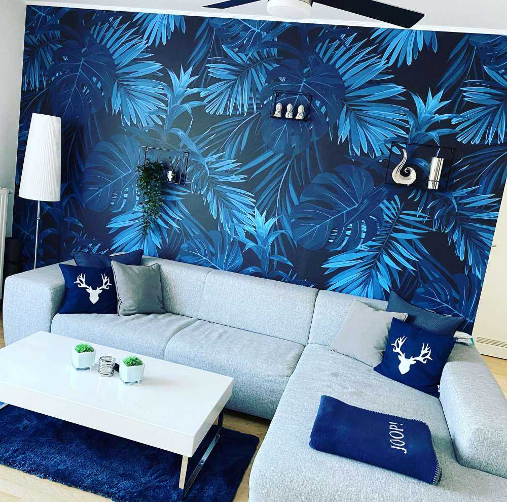 Blue tropical leaves