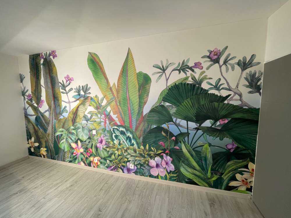 Watercolour leaves and flowers