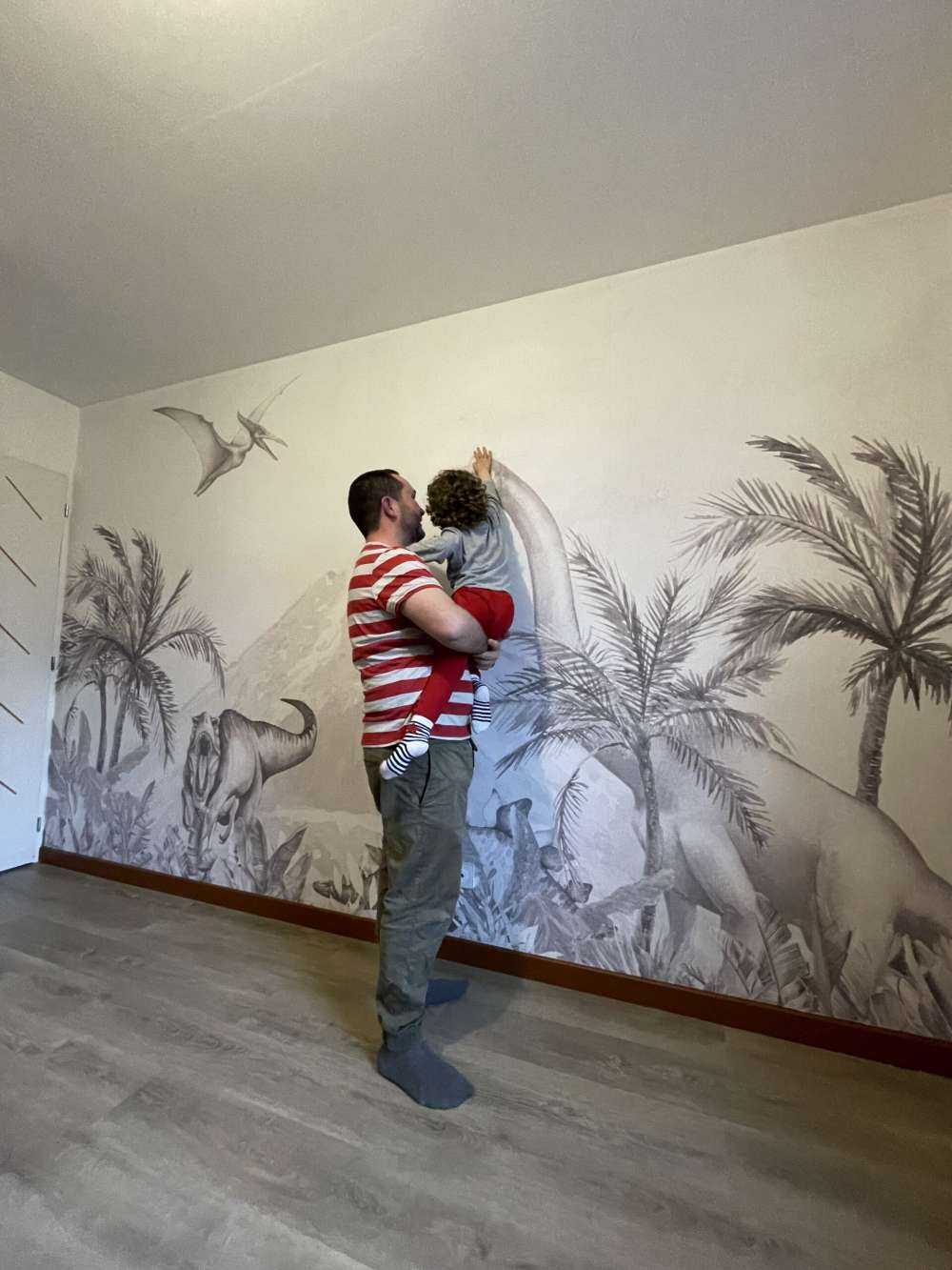 Dino's in black and white