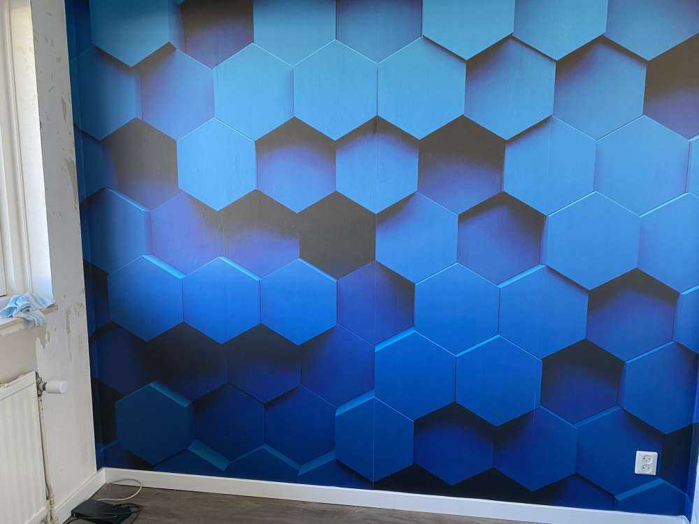 Dark blue hexagons