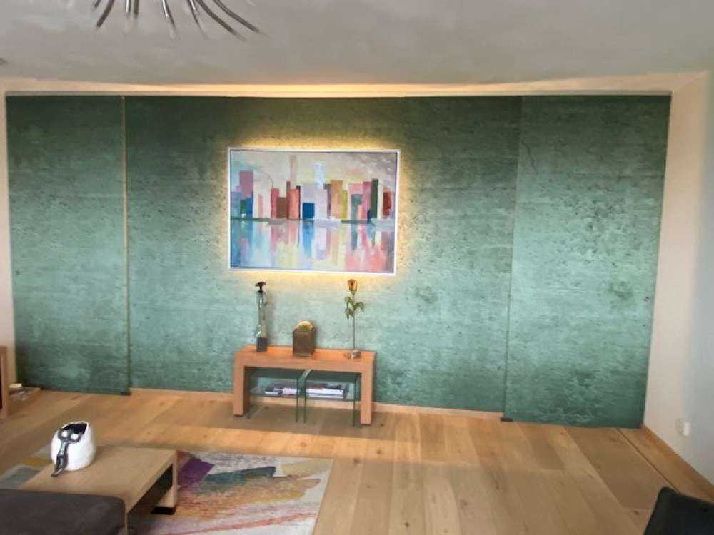 Green concrete wall