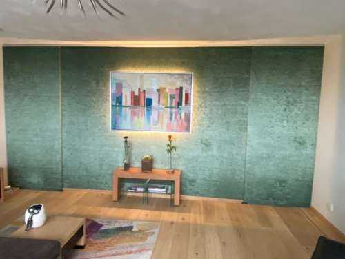 Green concrete wall