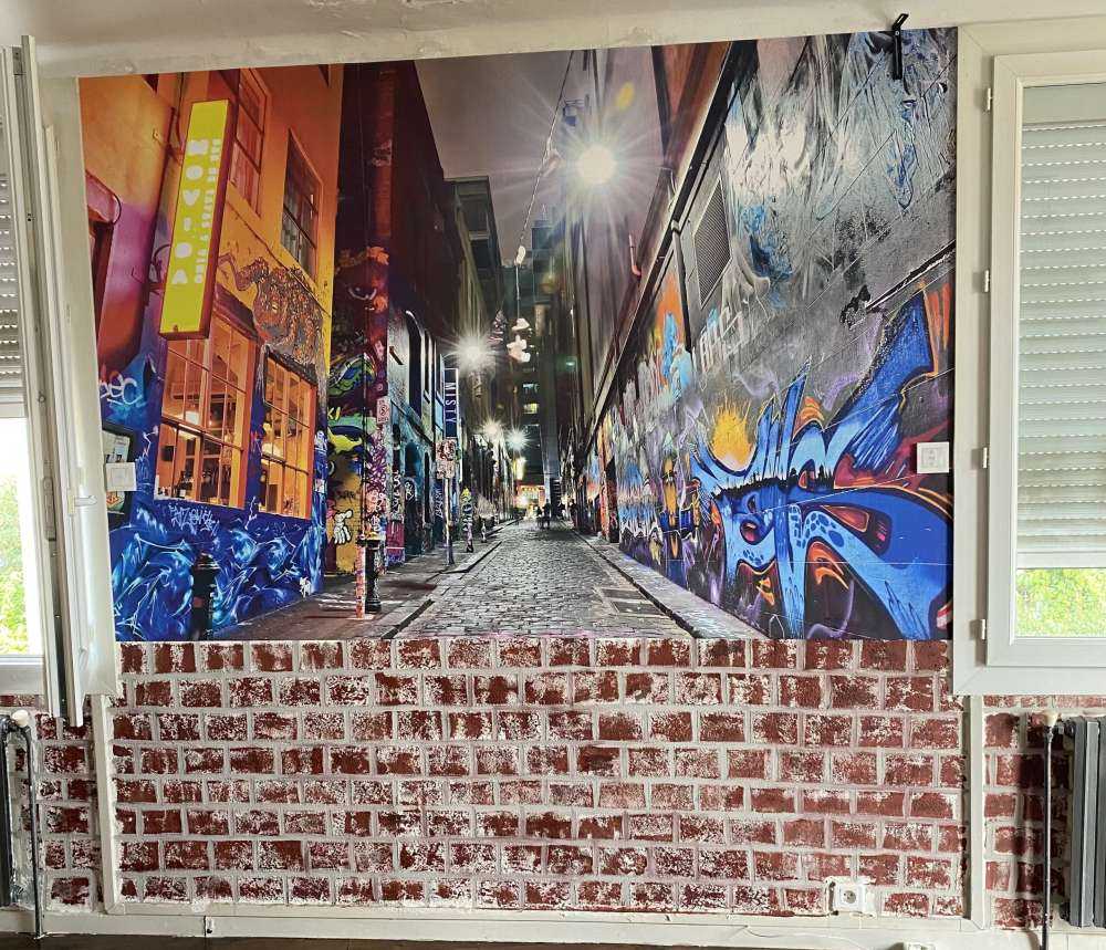 Street with graffiti