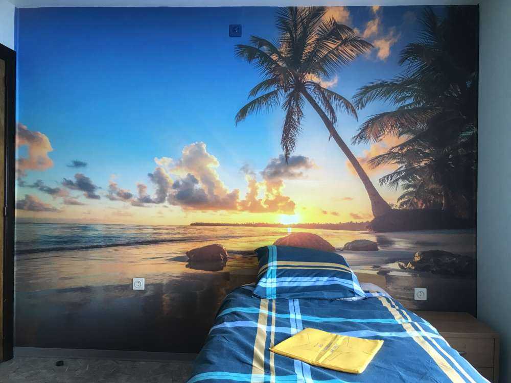 Palm trees at sunset