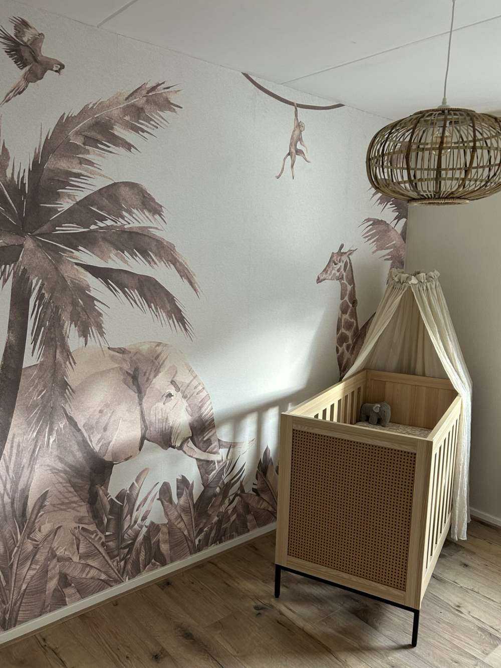 Various jungle animals in taupe
