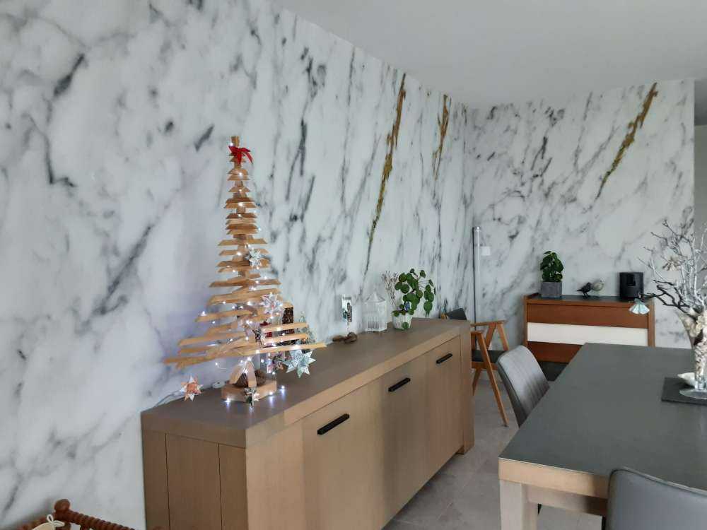 Marble with white and black