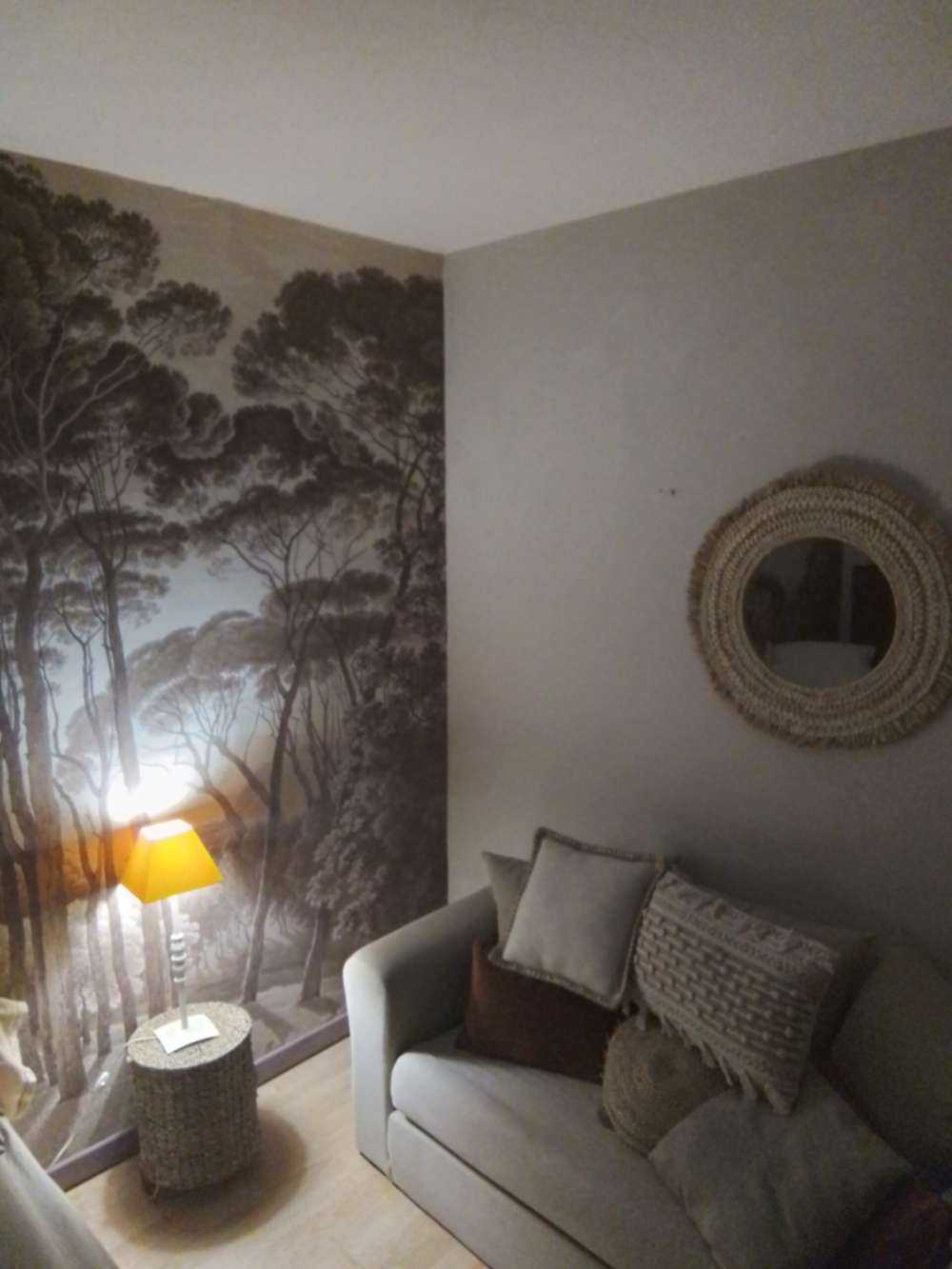 Forest landscape near Rome with setting sun