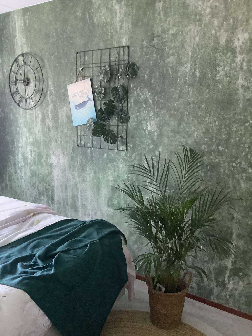 Old weathered green wall