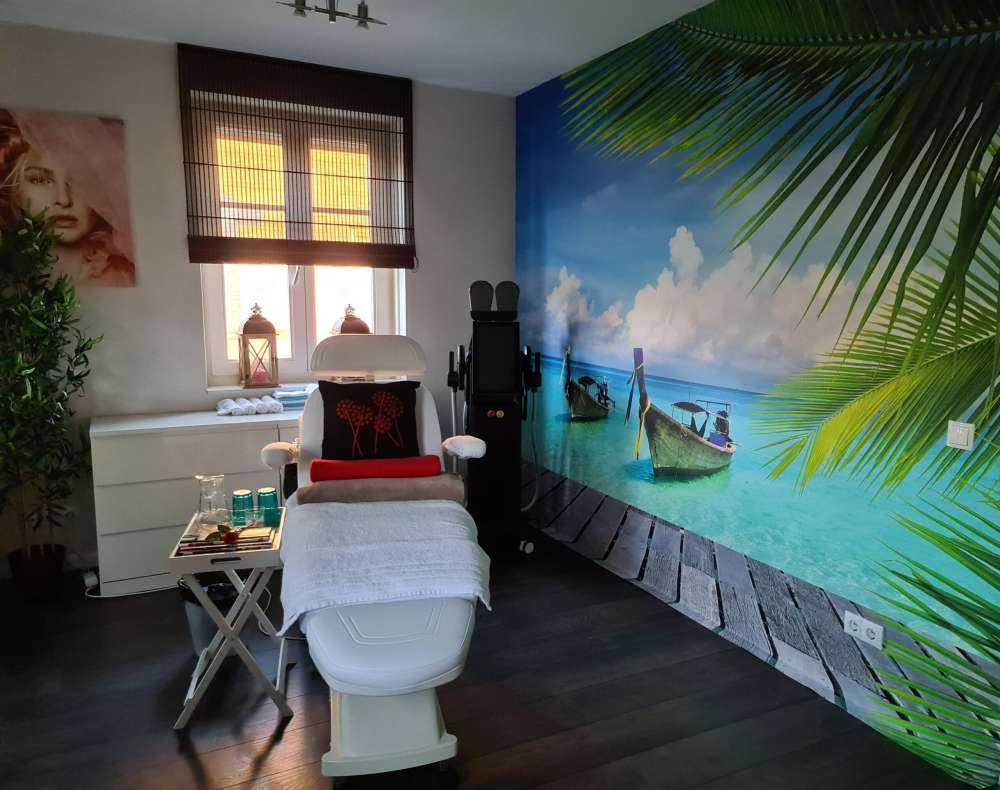 Boat and a palm tree