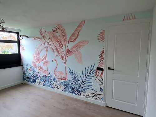 Pink tropical jungle