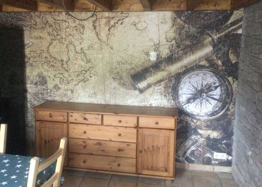 World map with compass
