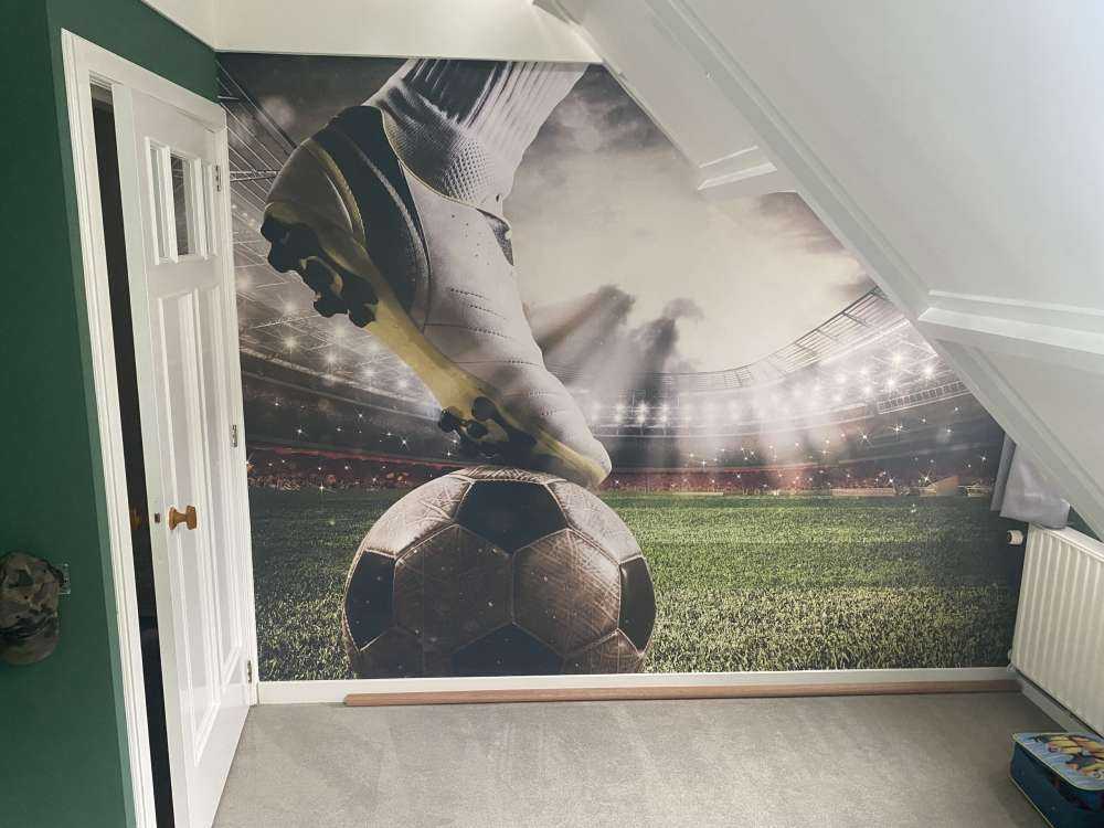 Football player in stadium