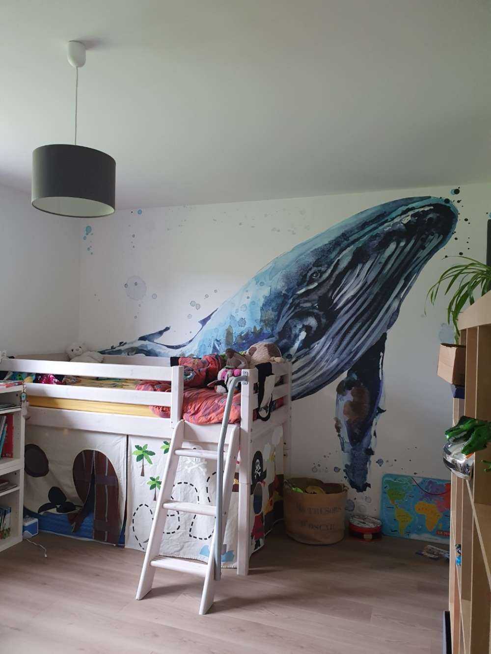 Humpback whale in watercolour