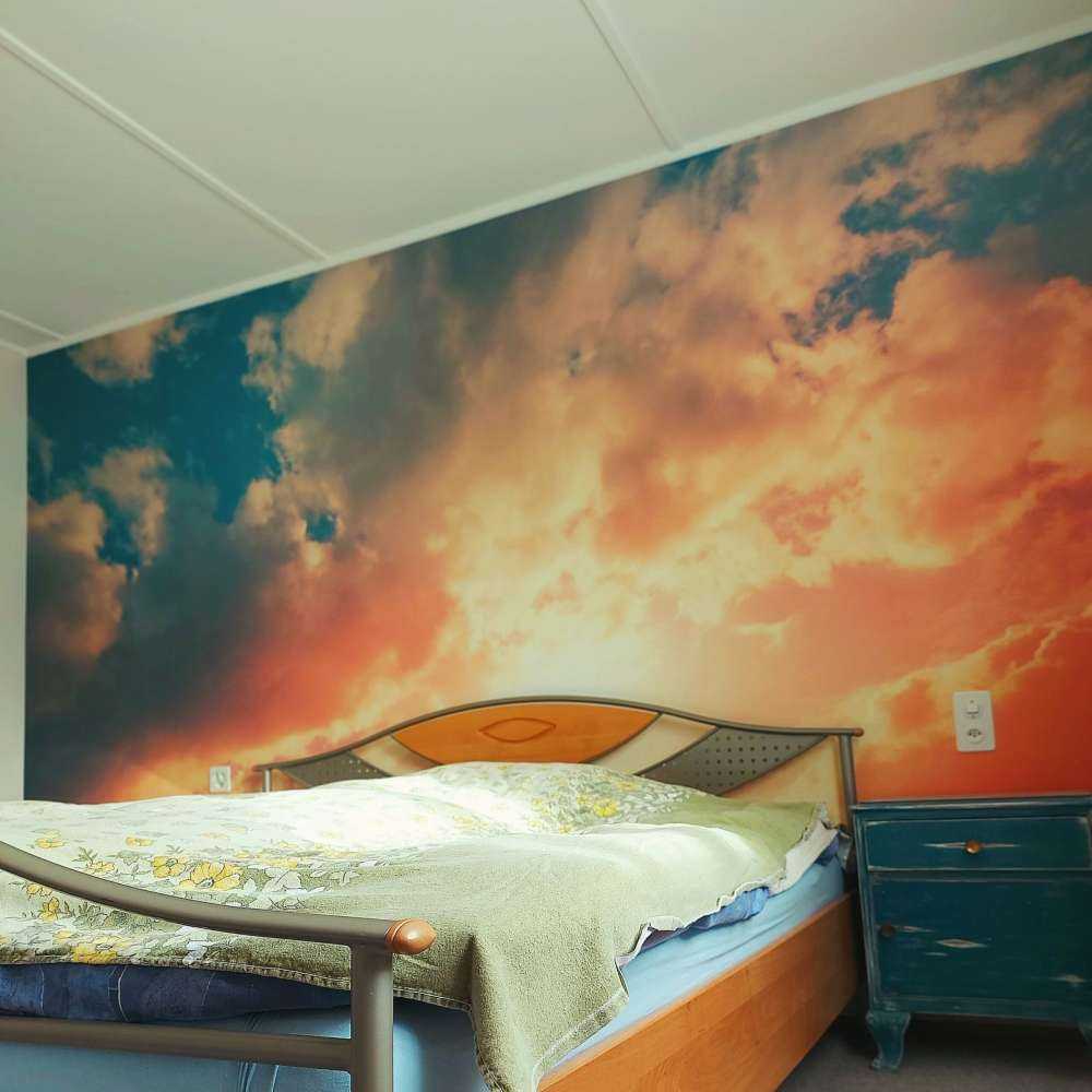 Coloured sky with clouds