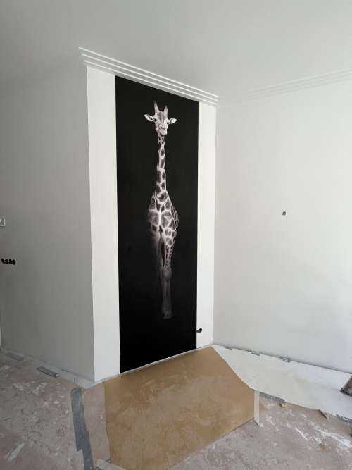 Giraffe black and white