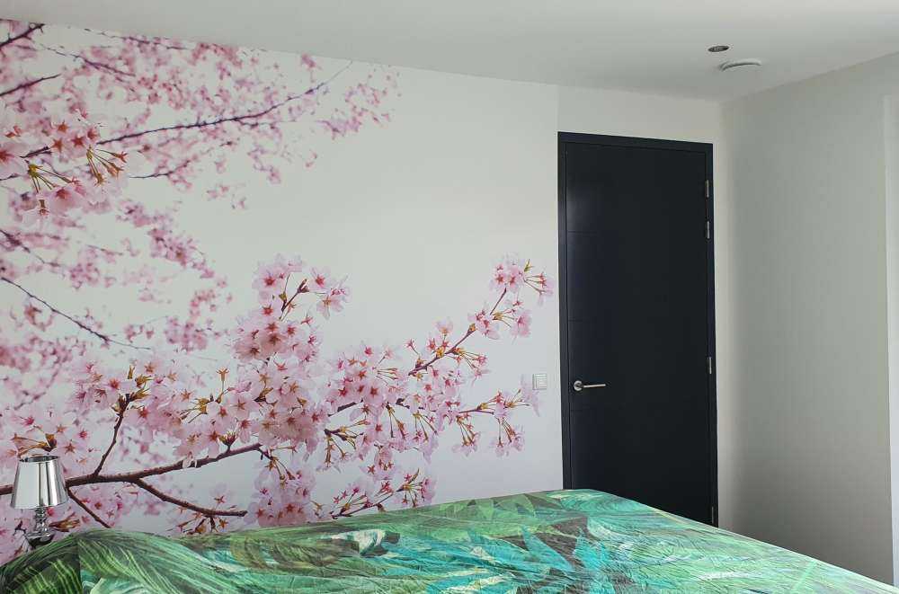 Pink blossom branches