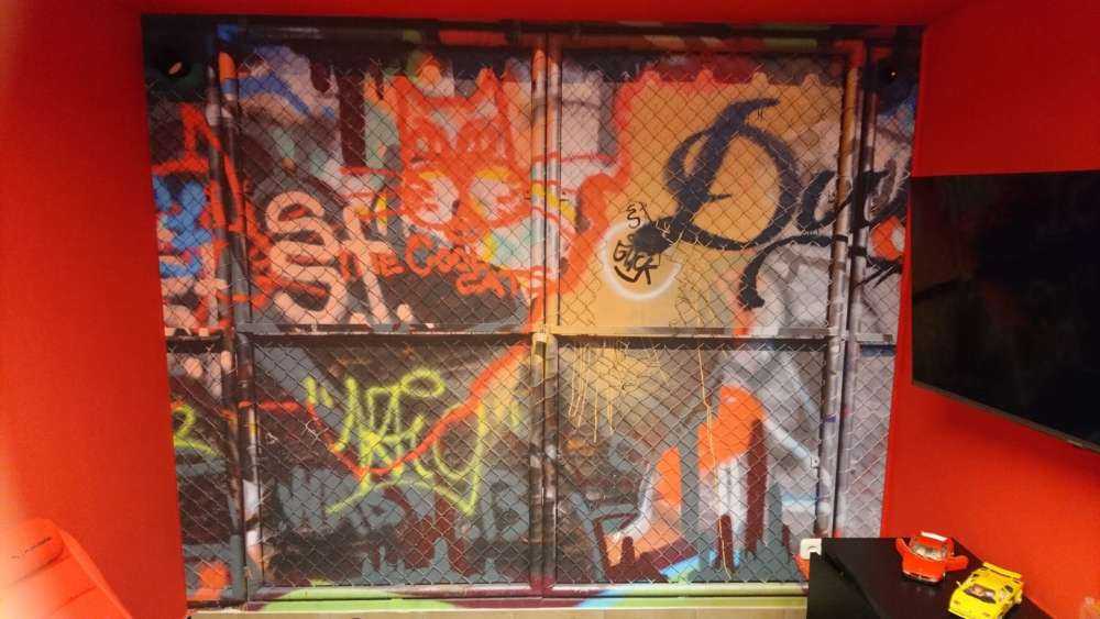 Graffiti on steel doors