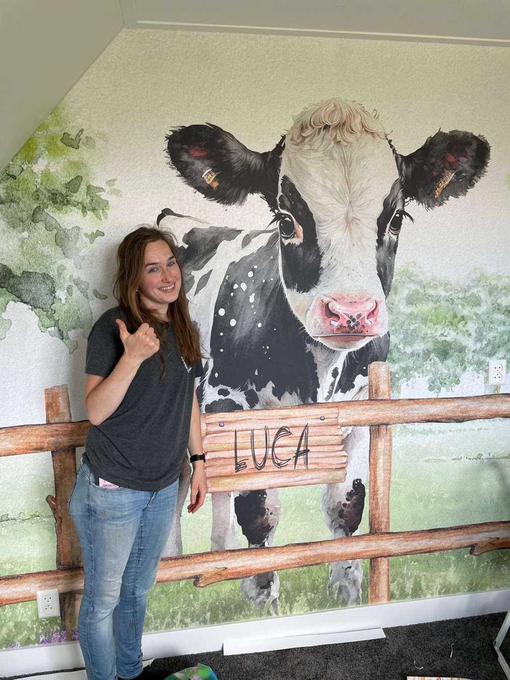 Young cow in a meadow