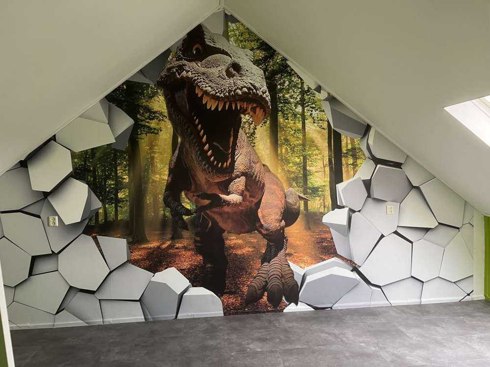 Dino in a wall