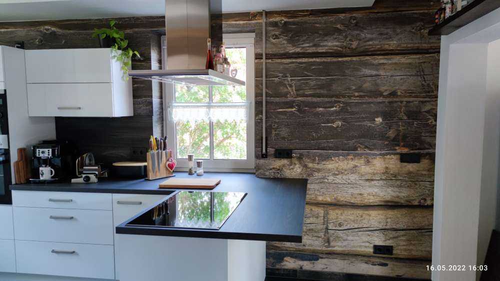 Burnt blue wood