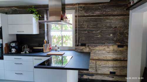 Burnt blue wood