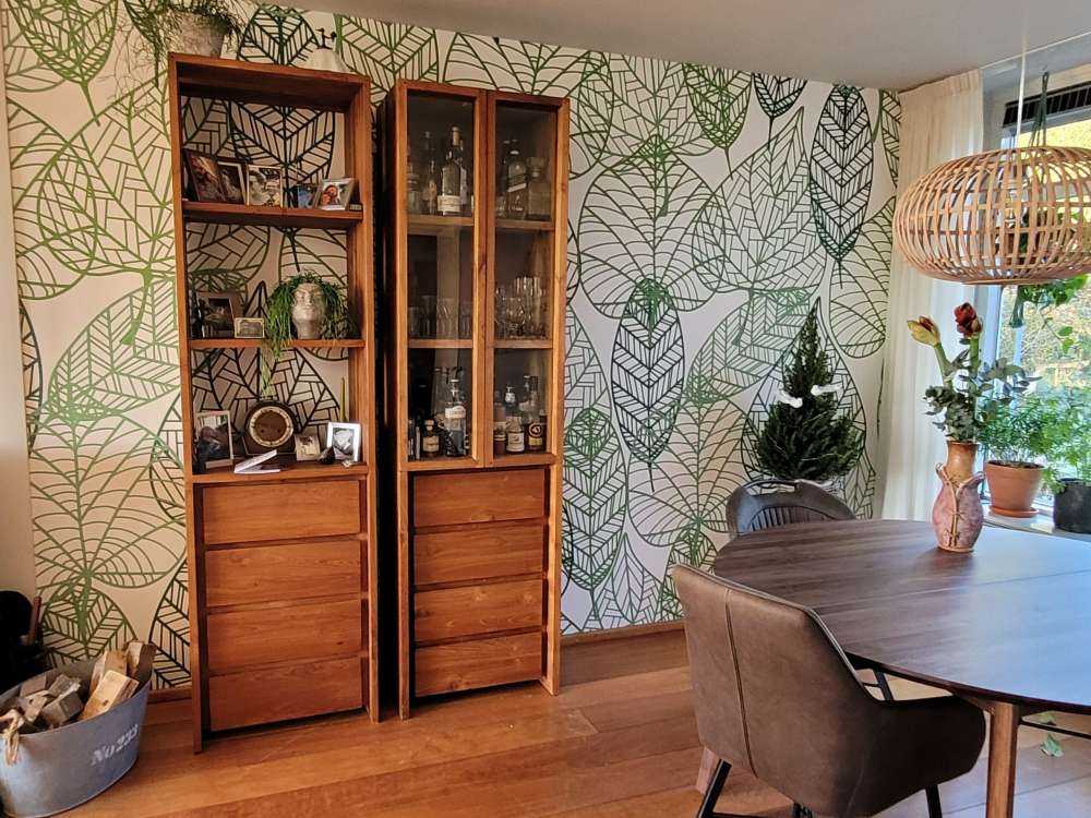 Openwork green leaves