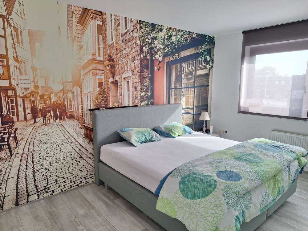 Sunset in an old street