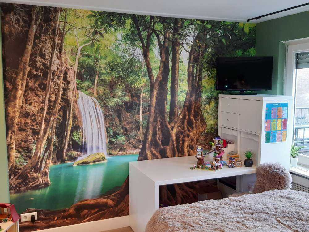 Waterfall in tropical jungle