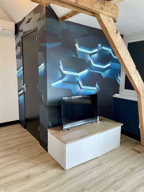 Luminous 3D hexagons
