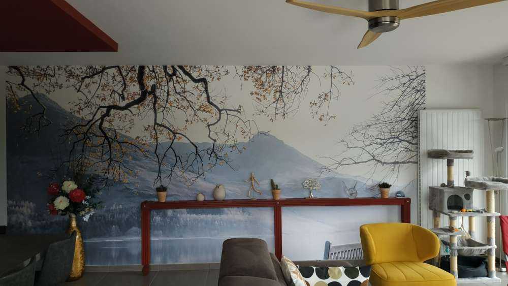 Bench by a quiet lake