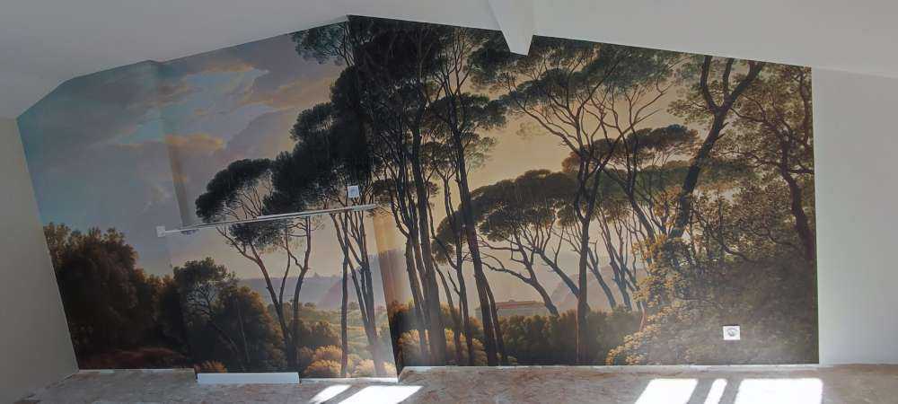 Italian landscape with parasol pines