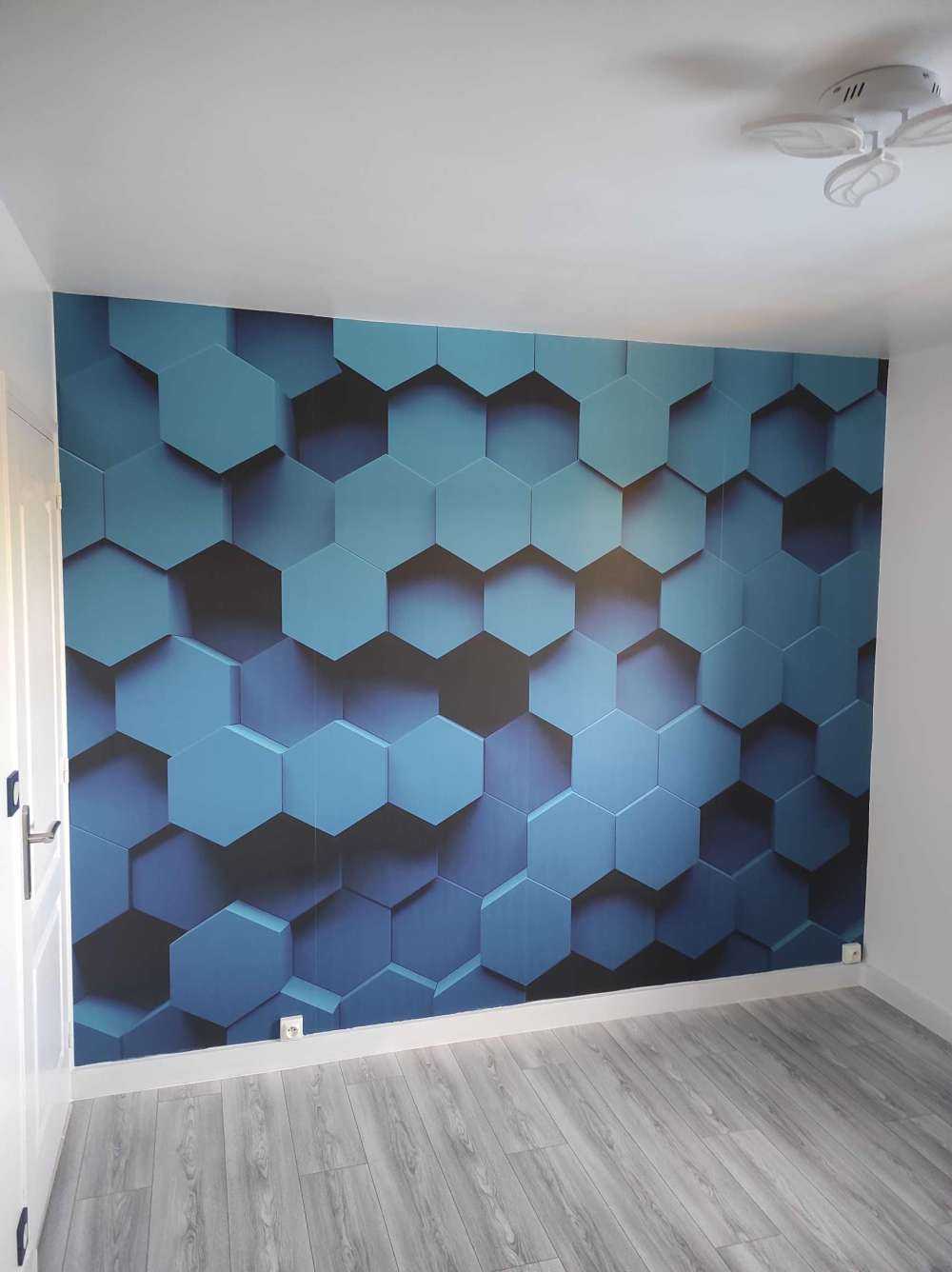 Pastel Blue Hexagon Wallpaper Murals