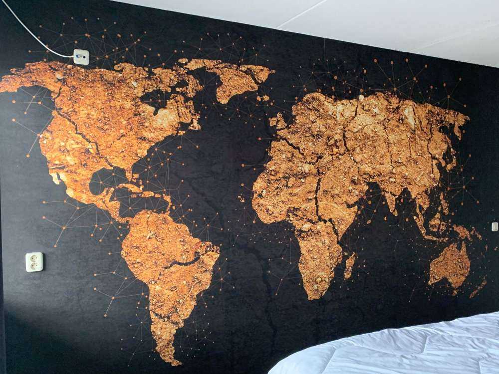 Golden world map